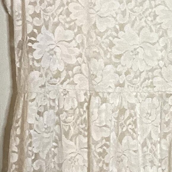 Papillon Women's White Lace Sheer Sleeveless Tank Top High-Low Beach Cover-up - Picture 7 of 9